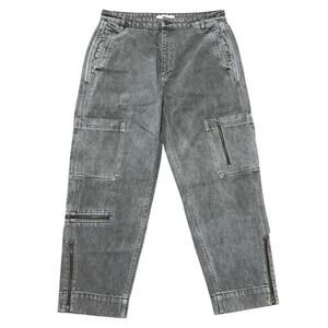 Kancan Women's Cargo‎ Jeans Straight Super High Rise Ankle Size 30